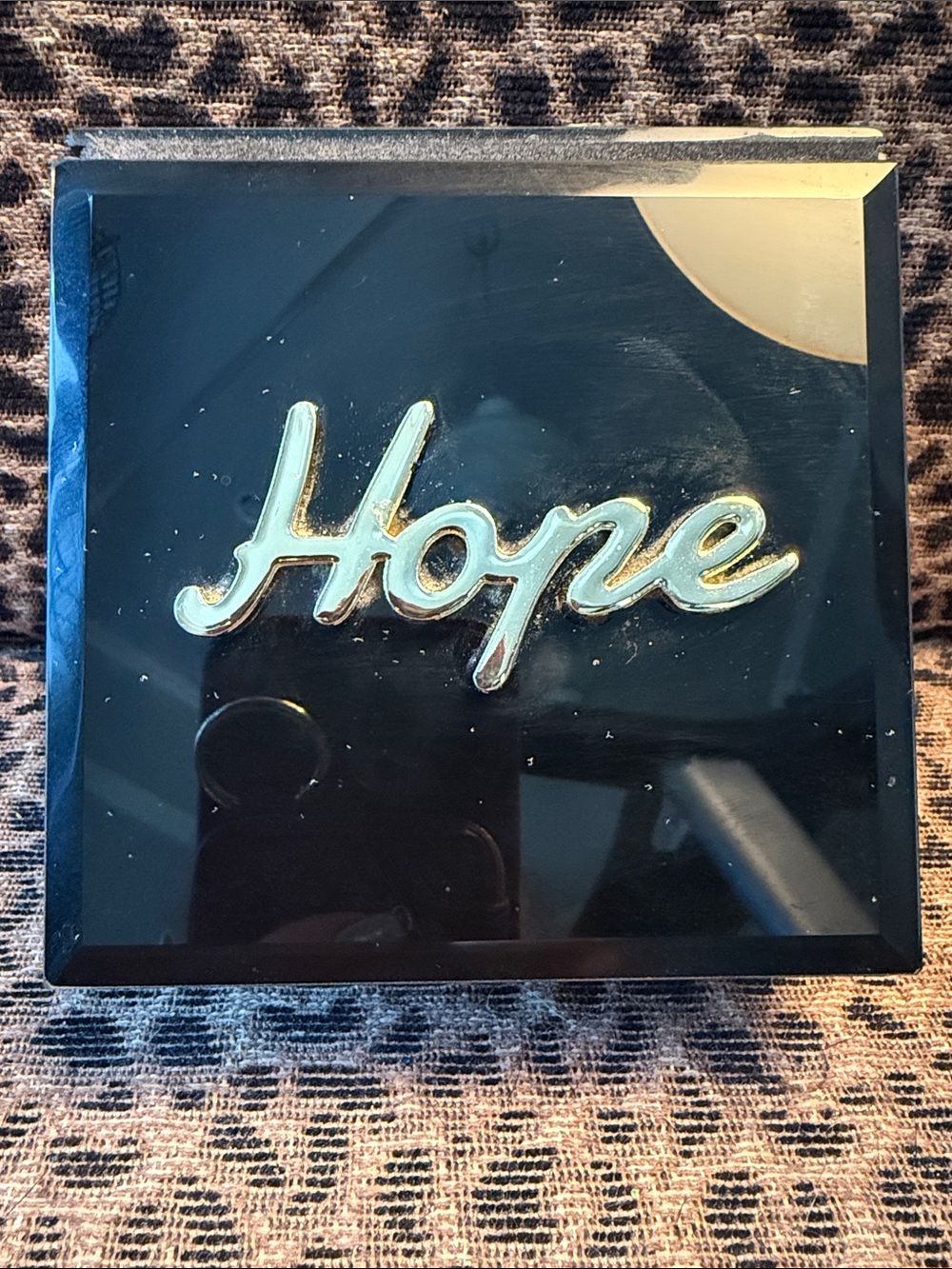 American Atelier 'Hope' Jewelry or Keepsake Box in Black and Gold